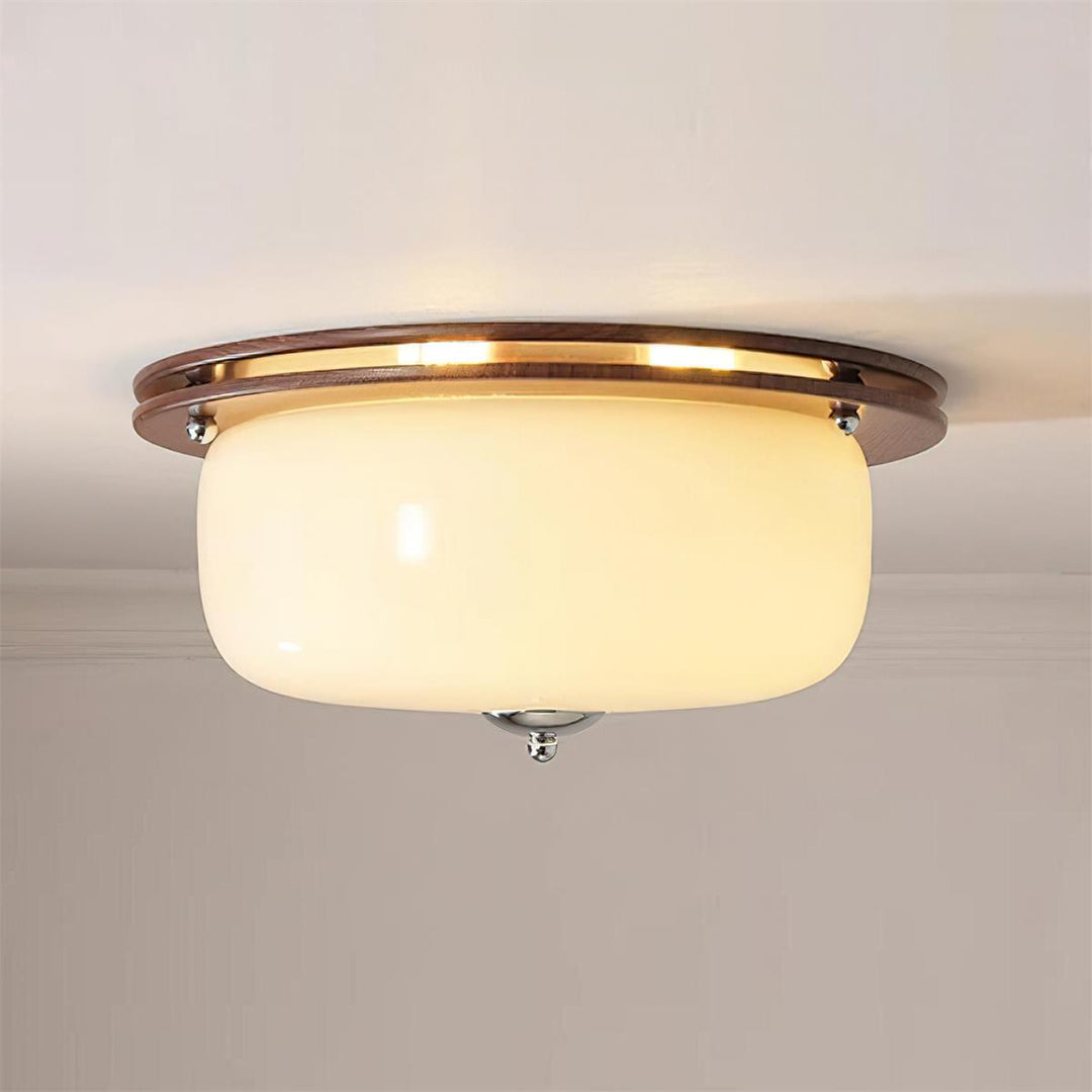 Plafonnier Verre Montage Encastré Moderne Minimaliste Noyer - Neutralighting