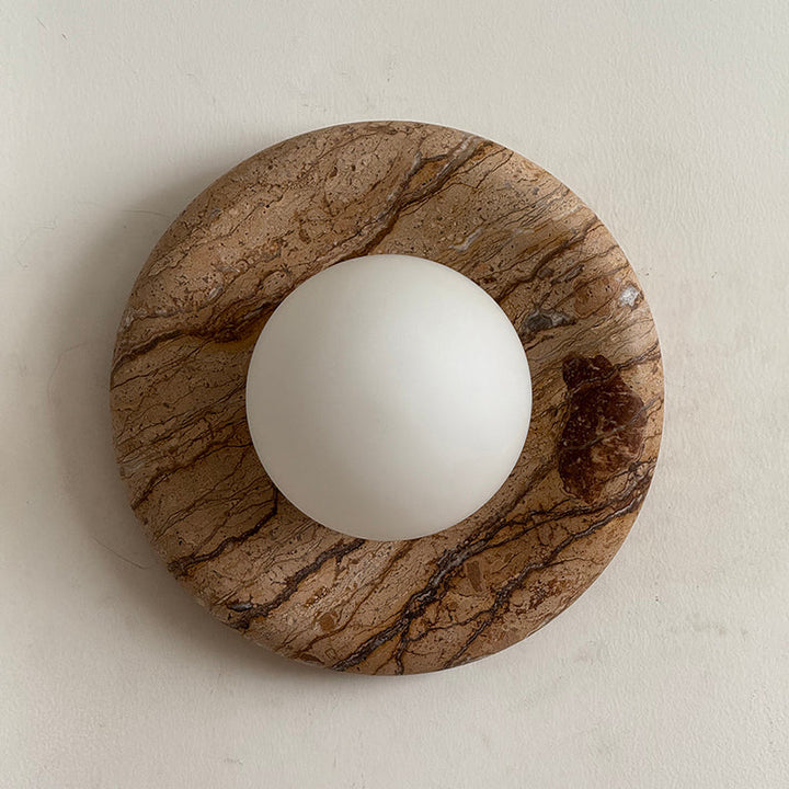 Alsorarae Applique Murale Moderne Minimaliste en Verre et Marbre Beige - Neutralighting