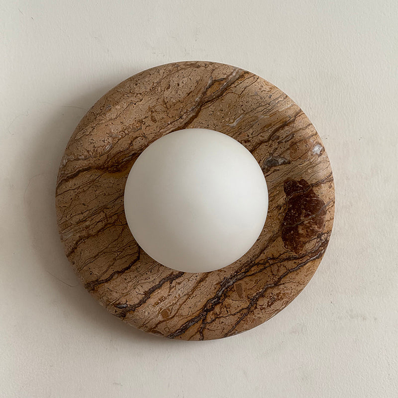 Alsorarae Applique Murale Moderne Minimaliste en Verre et Marbre Beige - Neutralighting
