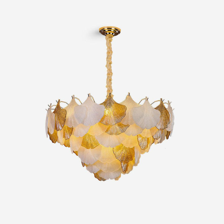 Fionel Lustre Feuilles en Verre Ambre et Blanc - Neutralighting