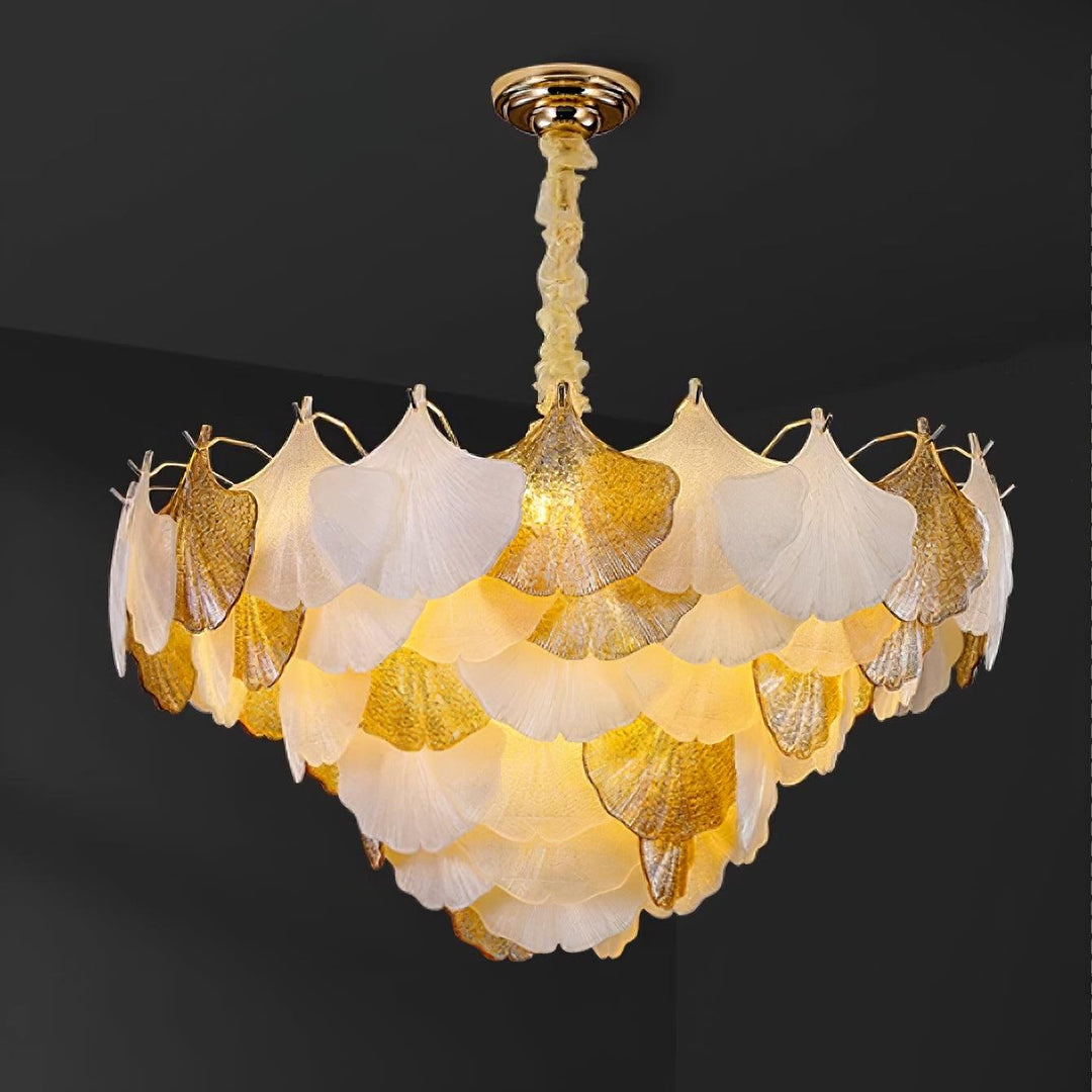 Fionel Lustre Feuilles en Verre Ambre et Blanc - Neutralighting