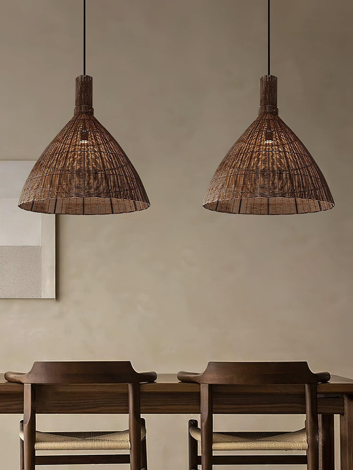 Nytheos Lampe Suspension en Rotin Naturel Artistique - Neutralighting
