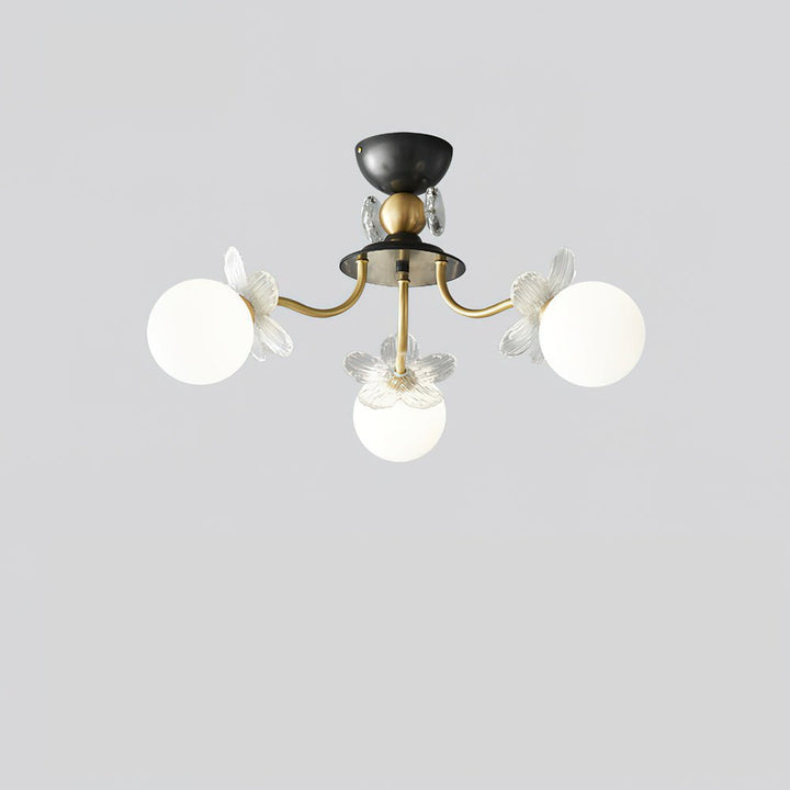 Orlaeila Art Floraison Fleur Verre Lustre - Neutralighting