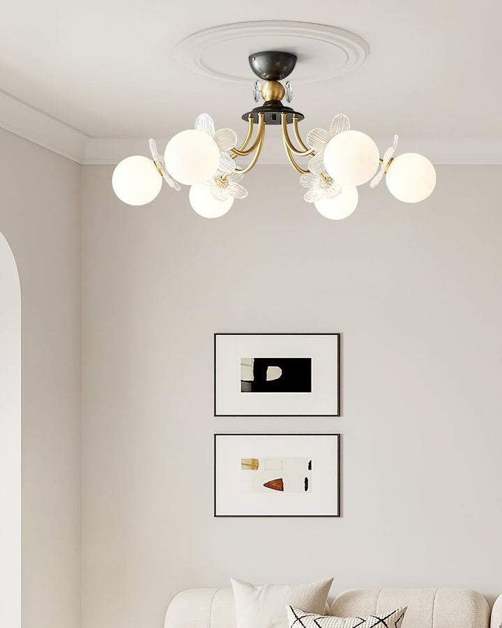 Orlaeila Art Floraison Fleur Verre Lustre - Neutralighting