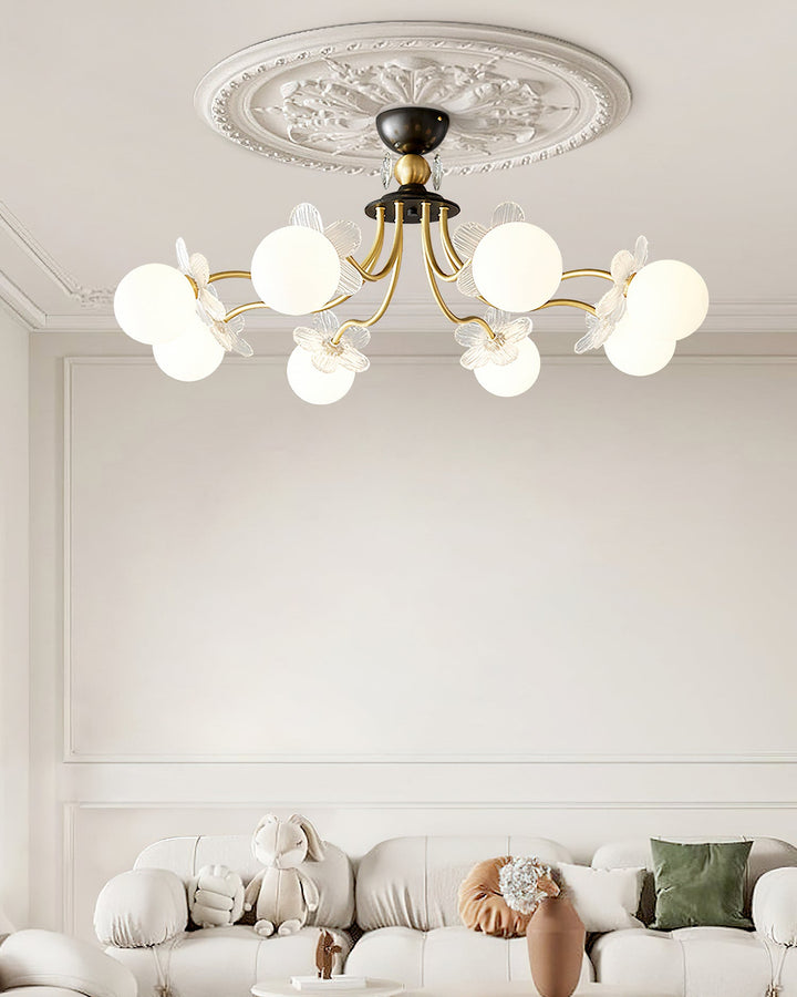 Orlaeila Art Floraison Fleur Verre Lustre - Neutralighting