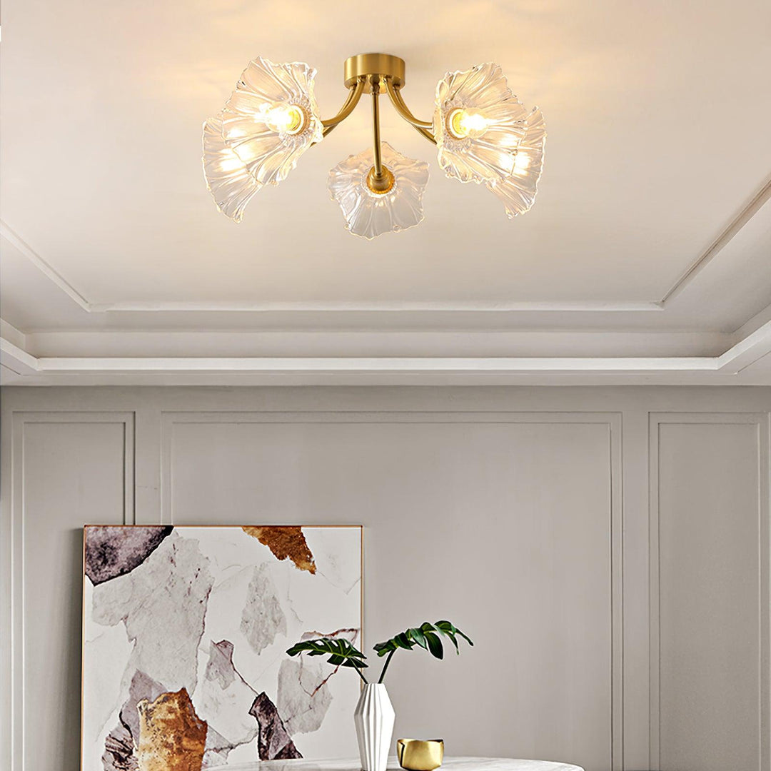 Solara Lumière de Plafond Fleur en Verre Pétale Chic Élégante - Neutralighting
