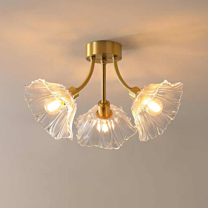 Solara Lumière de Plafond Fleur en Verre Pétale Chic Élégante - Neutralighting