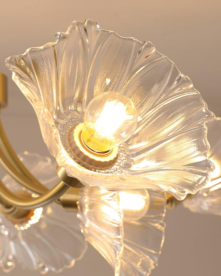 Solara Lumière de Plafond Fleur en Verre Pétale Chic Élégante - Neutralighting