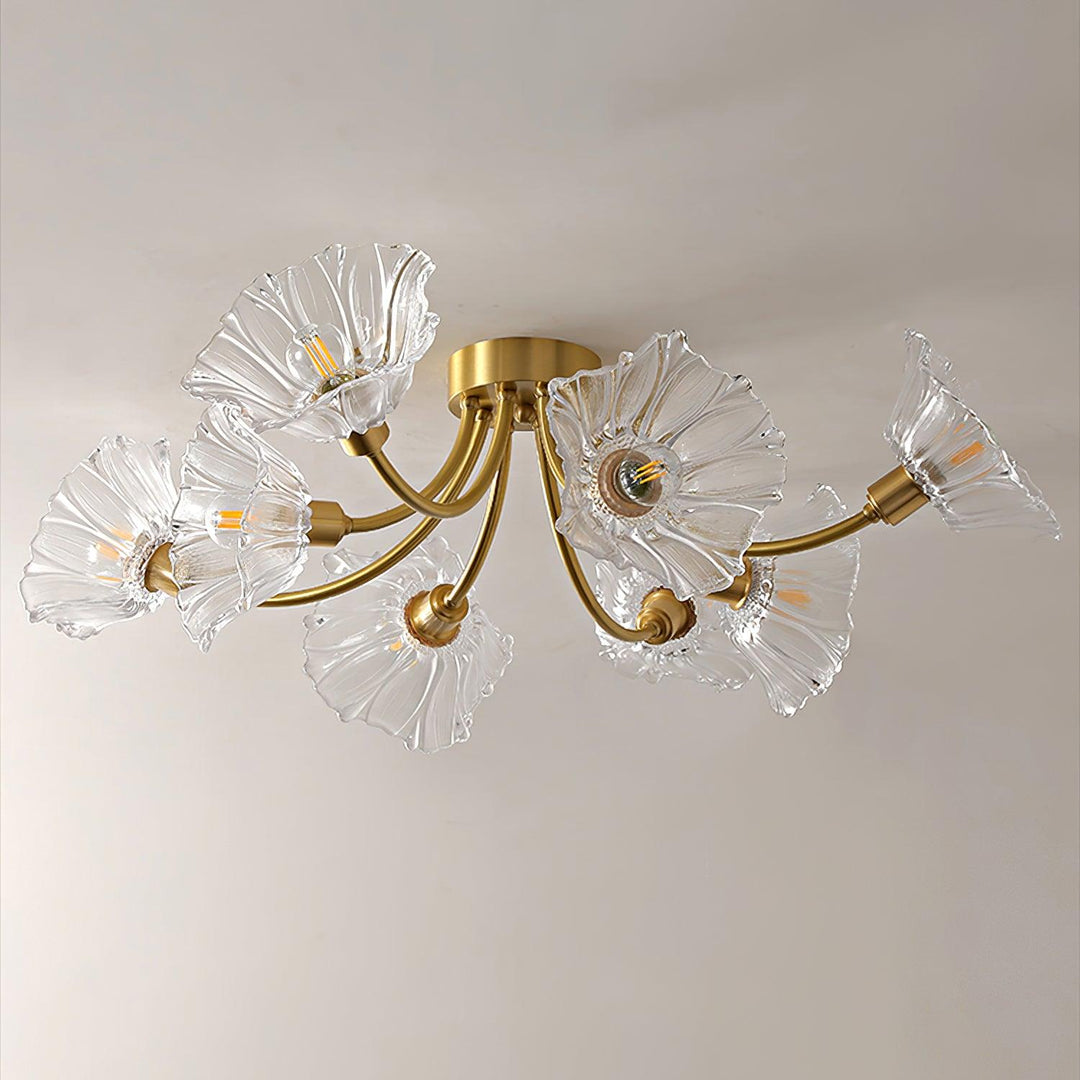 Solara Lumière de Plafond Fleur en Verre Pétale Chic Élégante - Neutralighting