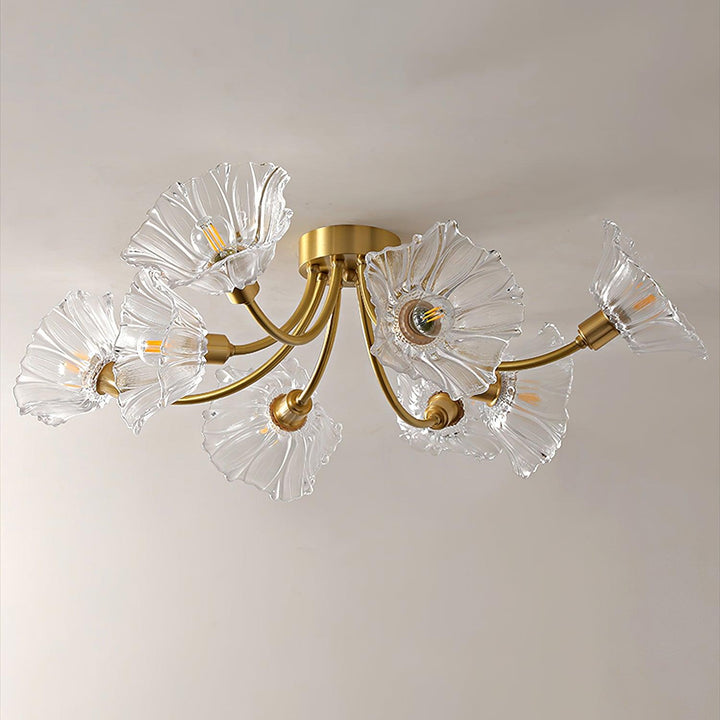 Solara Lumière de Plafond Fleur en Verre Pétale Chic Élégante - Neutralighting
