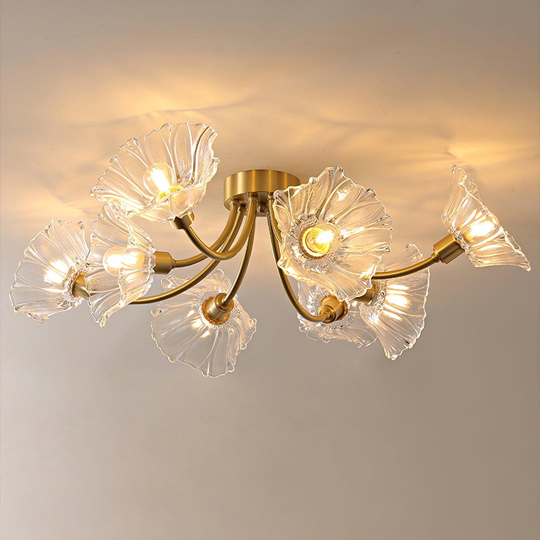 Solara Lumière de Plafond Fleur en Verre Pétale Chic Élégante - Neutralighting