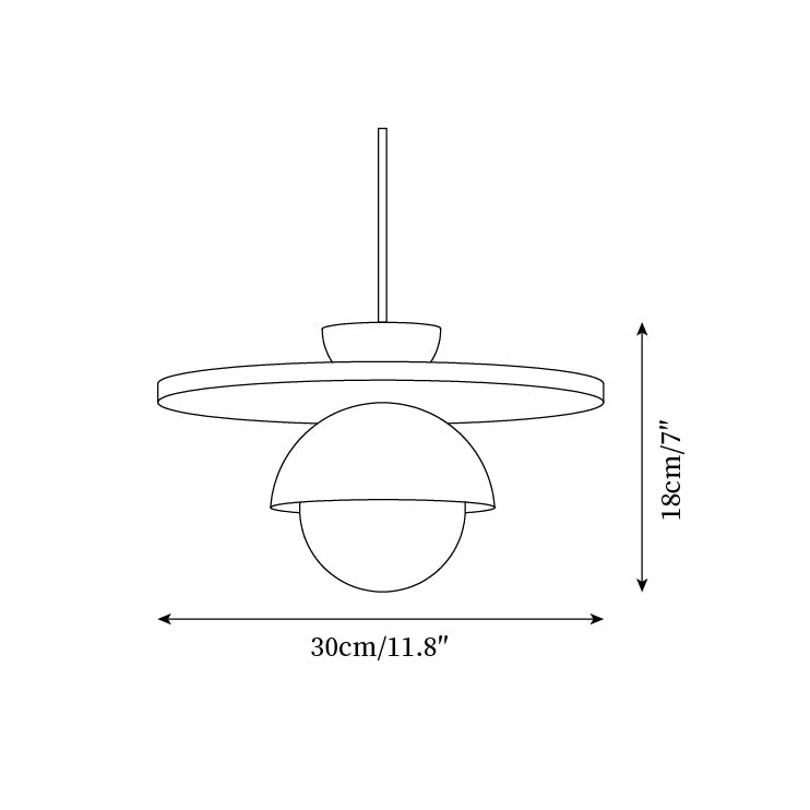 Virelli Lampe Pendante Globe en Verre Disque en Travertin Bois de Noyer Naturel - Neutralighting