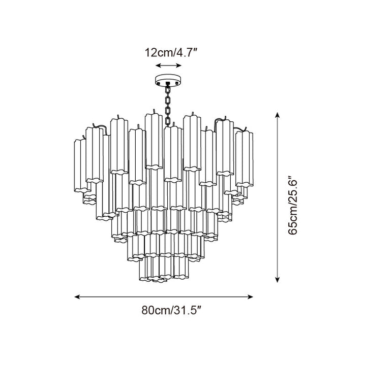 Kamenicky Lustre Cascades de Verre en Niveaux - Neutralighting