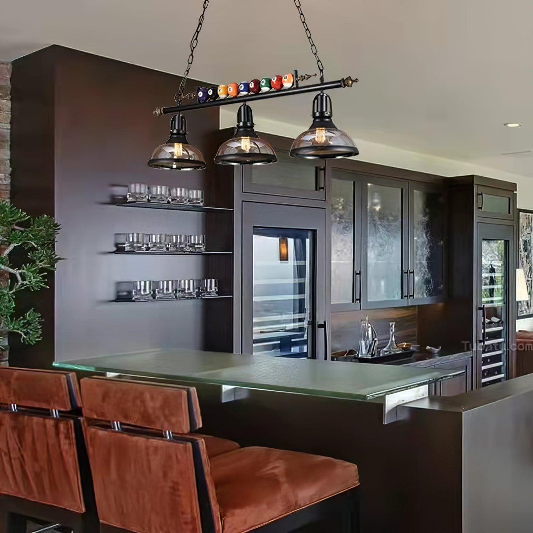 Lustra Chandelier en Verre Noir Balles de Billard Moderne - Neutralighting