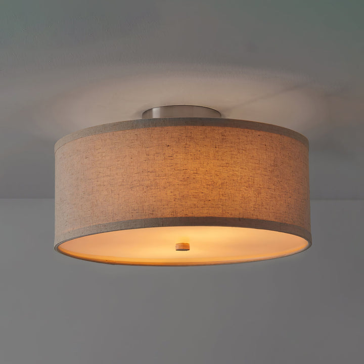 Lustra Plafonnier à Abat-jour en Lin Simple et Élégant - Neutralighting