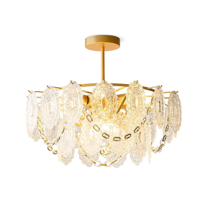 Katia Lustre Cascades de Cristal Verre Or - Neutralighting
