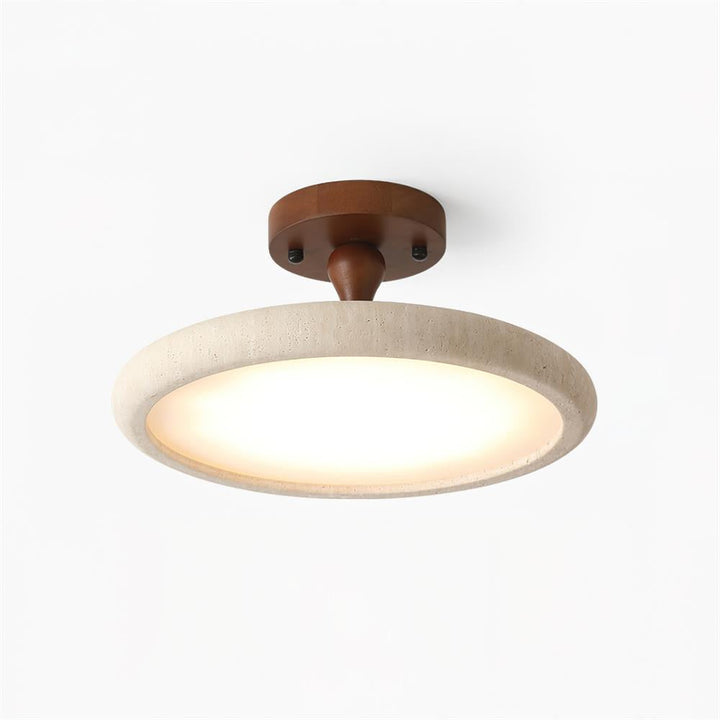 Dovai Lampe Plafonnier Semi-Encastrée en Travertin - Neutralighting