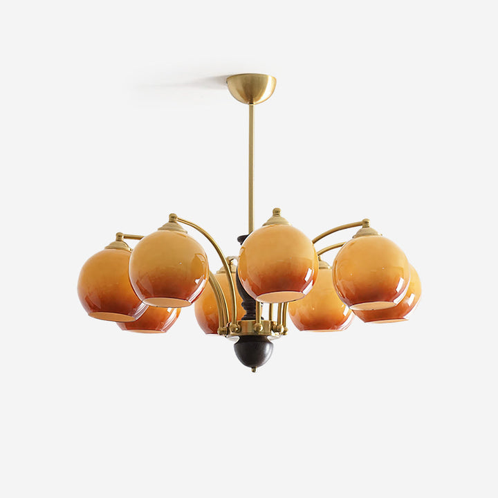 Viora Chandelier Bois Verre Mid-Century - Neutralighting