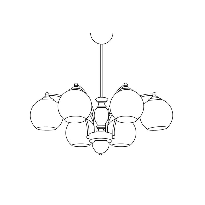 Viora Chandelier Bois Verre Mid-Century - Neutralighting