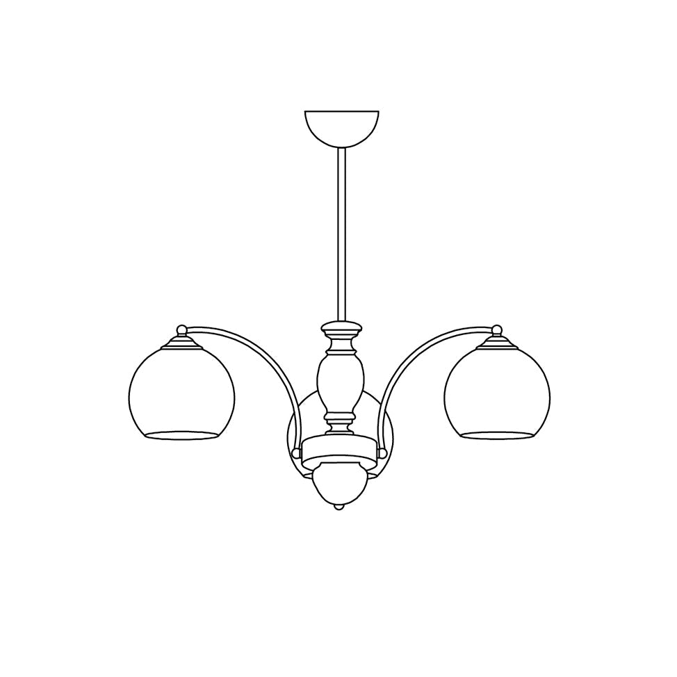 Viora Chandelier Bois Verre Mid-Century - Neutralighting
