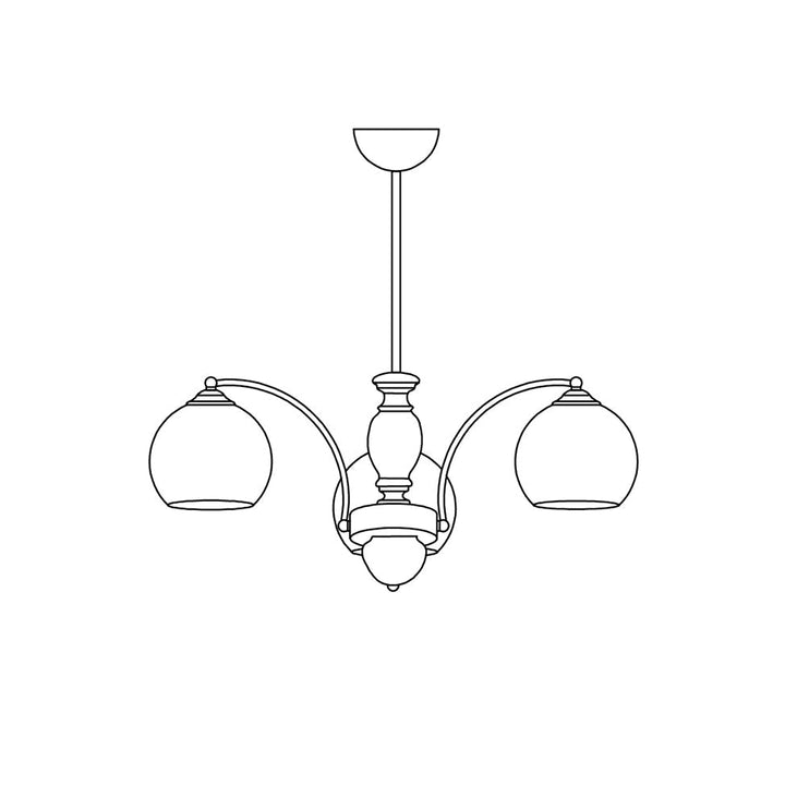 Viora Chandelier Bois Verre Mid-Century - Neutralighting