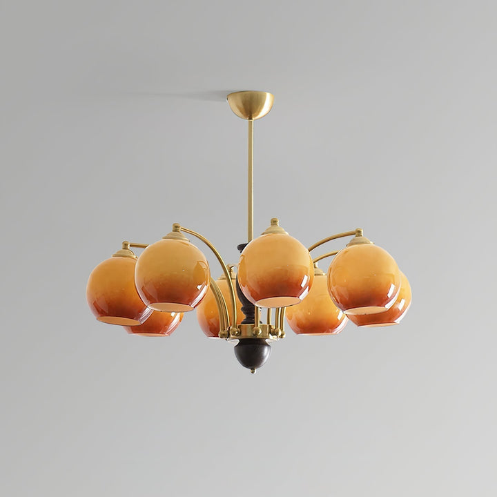 Viora Chandelier Bois Verre Mid-Century - Neutralighting