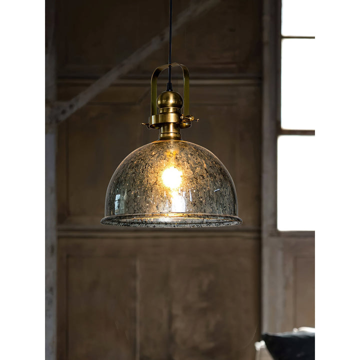 Ilvenel Lampe Pendentive Bois Verre Industriel Vintage - Neutralighting