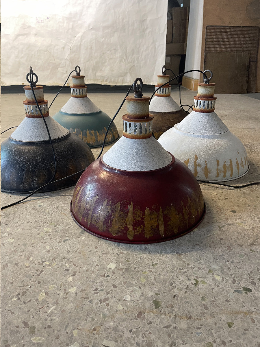 Avynor Lampe Pendentive Métal Bleu Industriel Vintage - Neutralighting