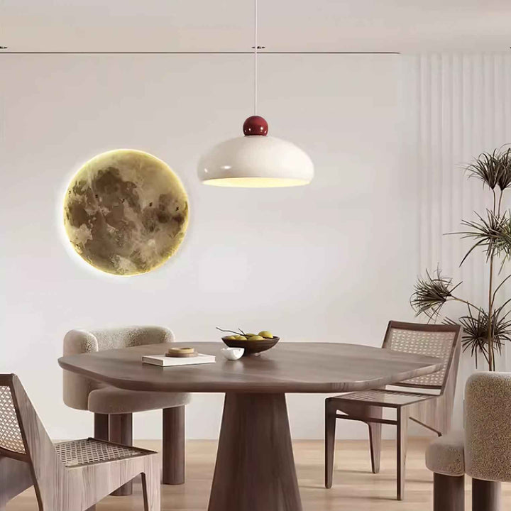 Lampe Pendante Abat-jour Dôme Blanc Accent Rouge Urban Retro - Neutralighting