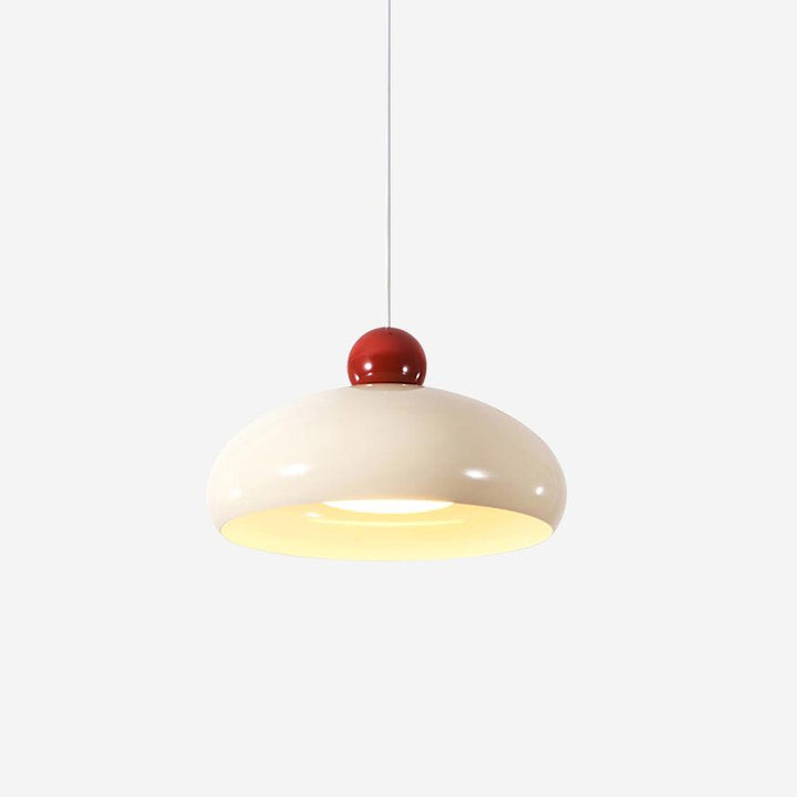 Lampe Pendante Abat-jour Dôme Blanc Accent Rouge Urban Retro - Neutralighting