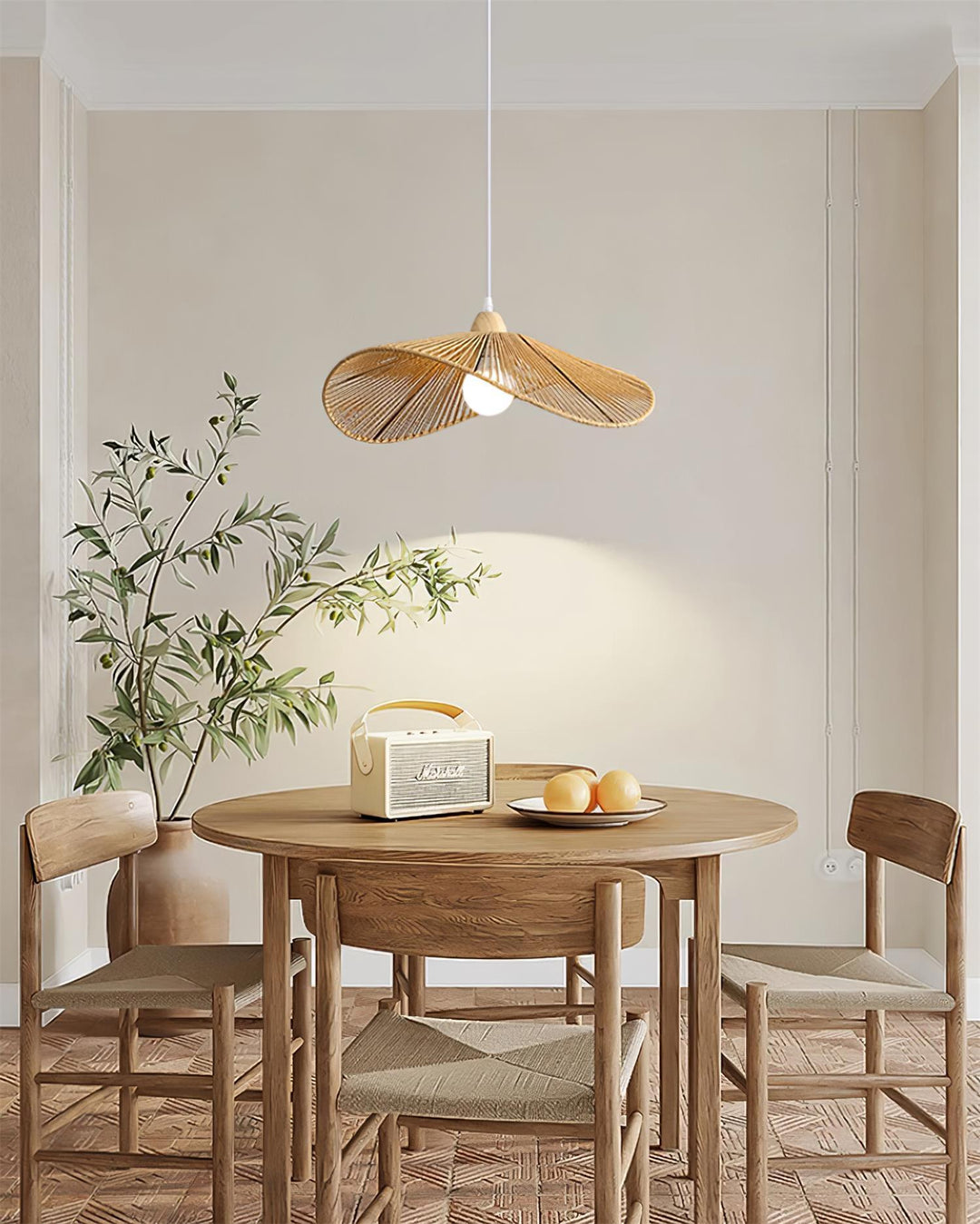 Suspension Tissé Chanvre Ombre Sculptural Naturel Moderne - Neutralighting