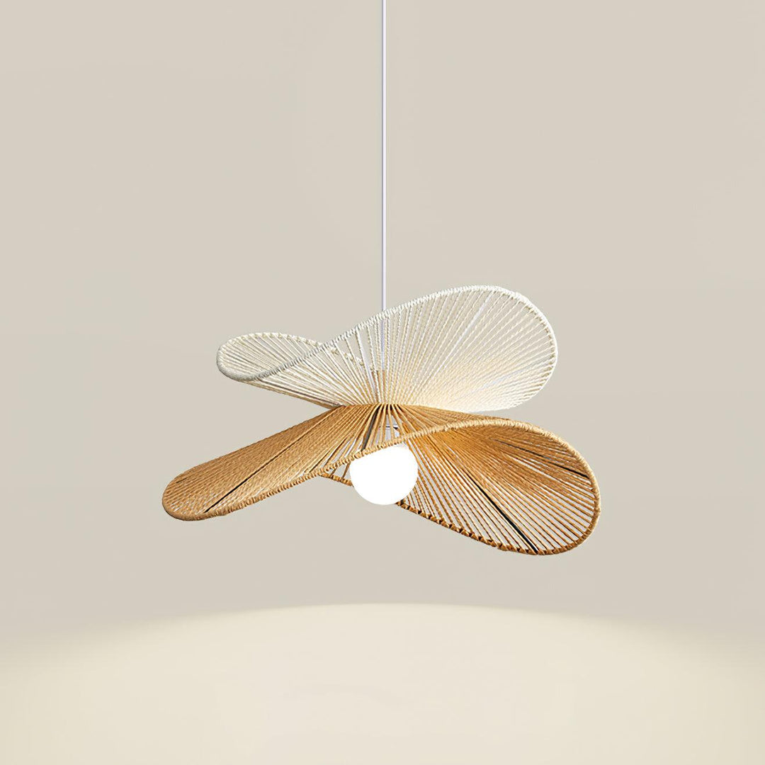 Suspension Tissé Chanvre Ombre Sculptural Naturel Moderne - Neutralighting