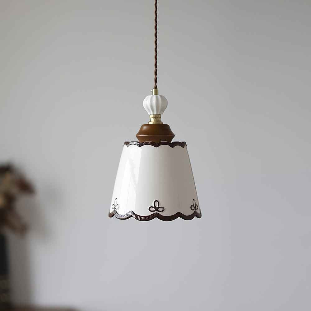 Klimt Suspension Lampe Céramique Festonnée Vintage - Neutralighting