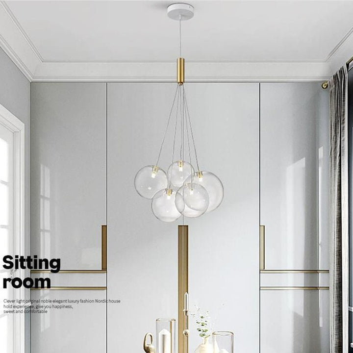 Valentina Suspension Bubble Moderne Métal/Verre Transparent/Étoilé Salon - Neutralighting