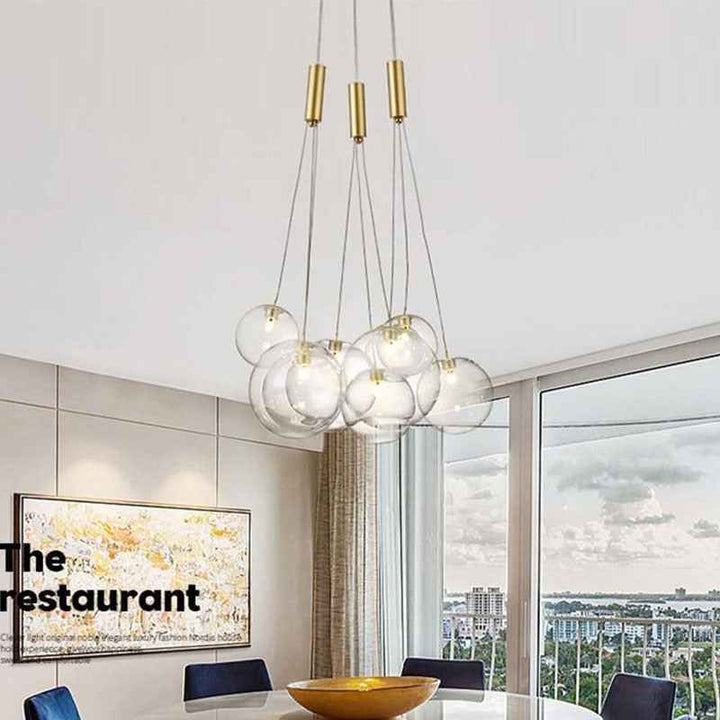 Valentina Suspension Bubble Moderne Métal/Verre Transparent/Étoilé Salon - Neutralighting