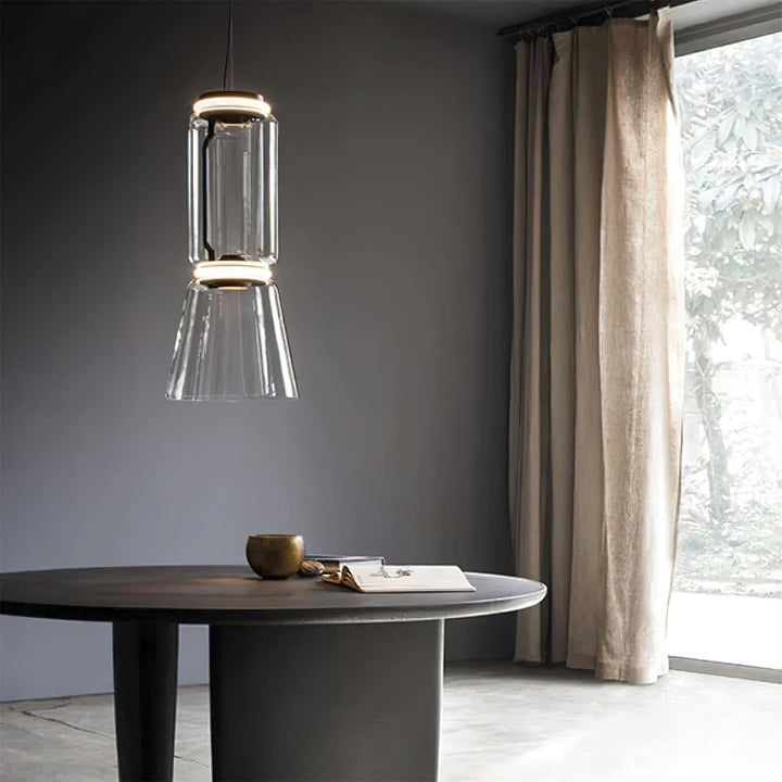 Virelo Suspension Cylindrique en Verre Empilé - Neutralighting