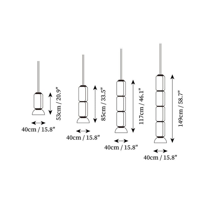 Virelo Suspension Cylindrique en Verre Empilé - Neutralighting