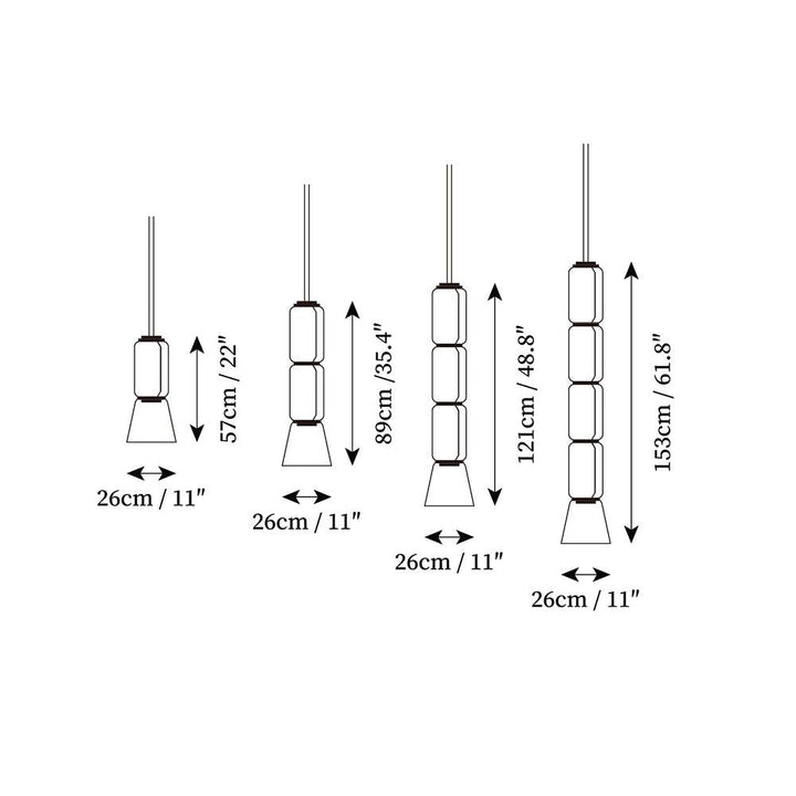 Virelo Suspension Cylindrique en Verre Empilé - Neutralighting