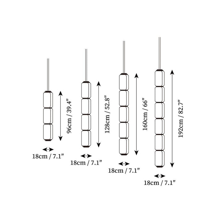Virelo Suspension Cylindrique en Verre Empilé - Neutralighting