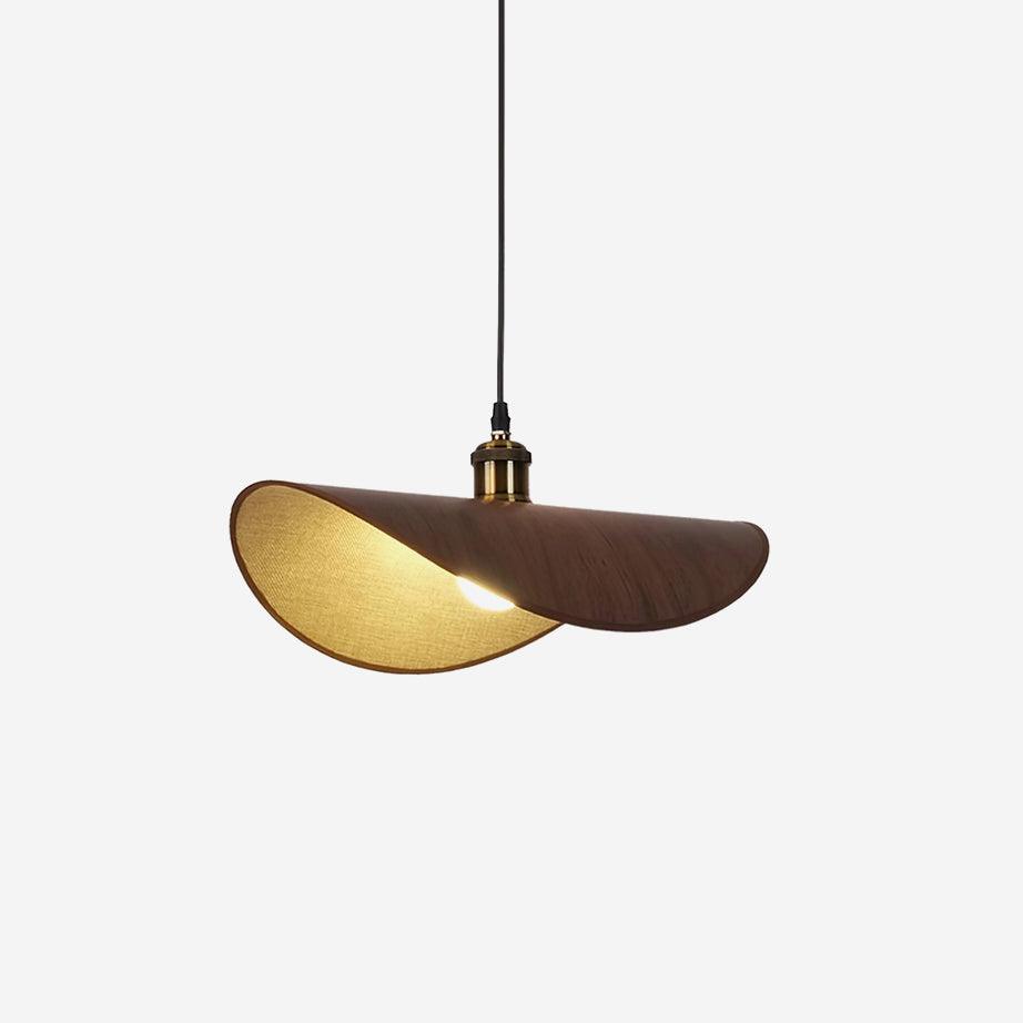 Aira Suspension Lampe Abat-jour en lin Bois Organique Sculptural - Neutralighting