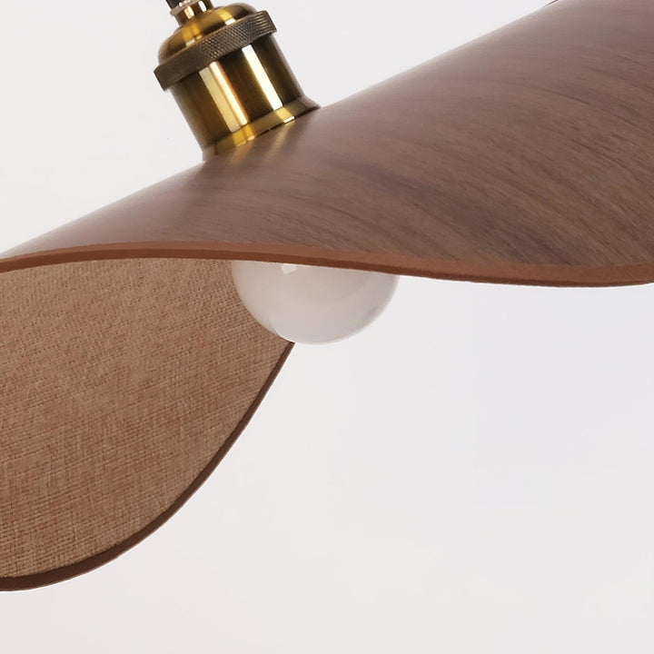 Aira Suspension Lampe Abat-jour en lin Bois Organique Sculptural - Neutralighting
