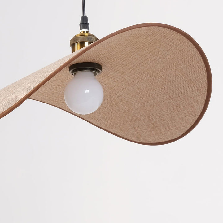 Aira Suspension Lampe Abat-jour en lin Bois Organique Sculptural - Neutralighting