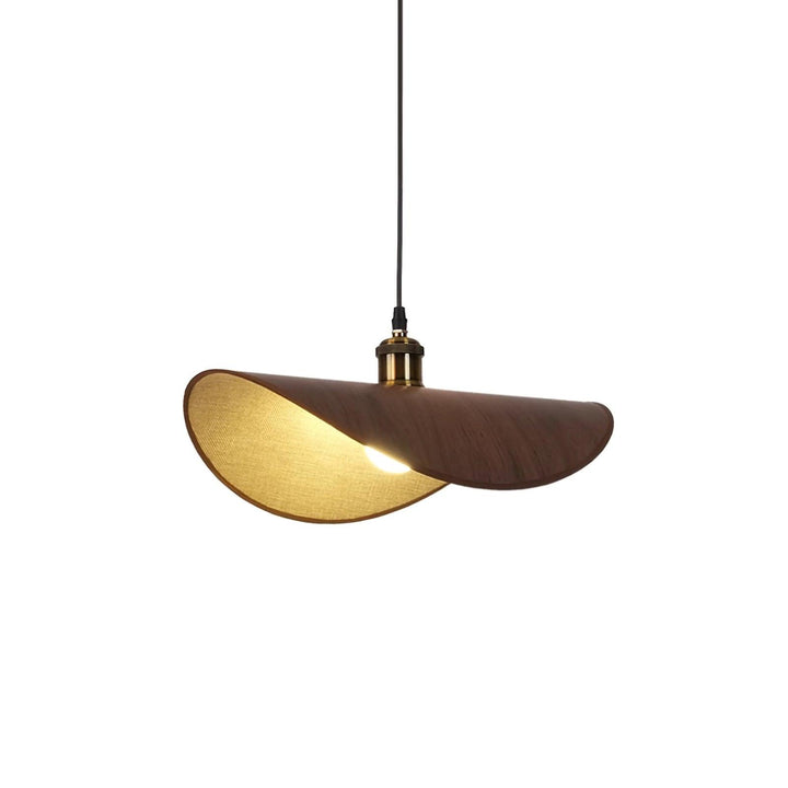 Aira Suspension Lampe Abat-jour en lin Bois Organique Sculptural - Neutralighting