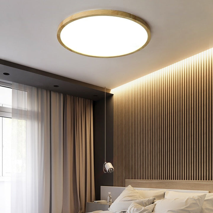 Aven Plafonnier Rond Moderne. Bois Salon - Neutralighting