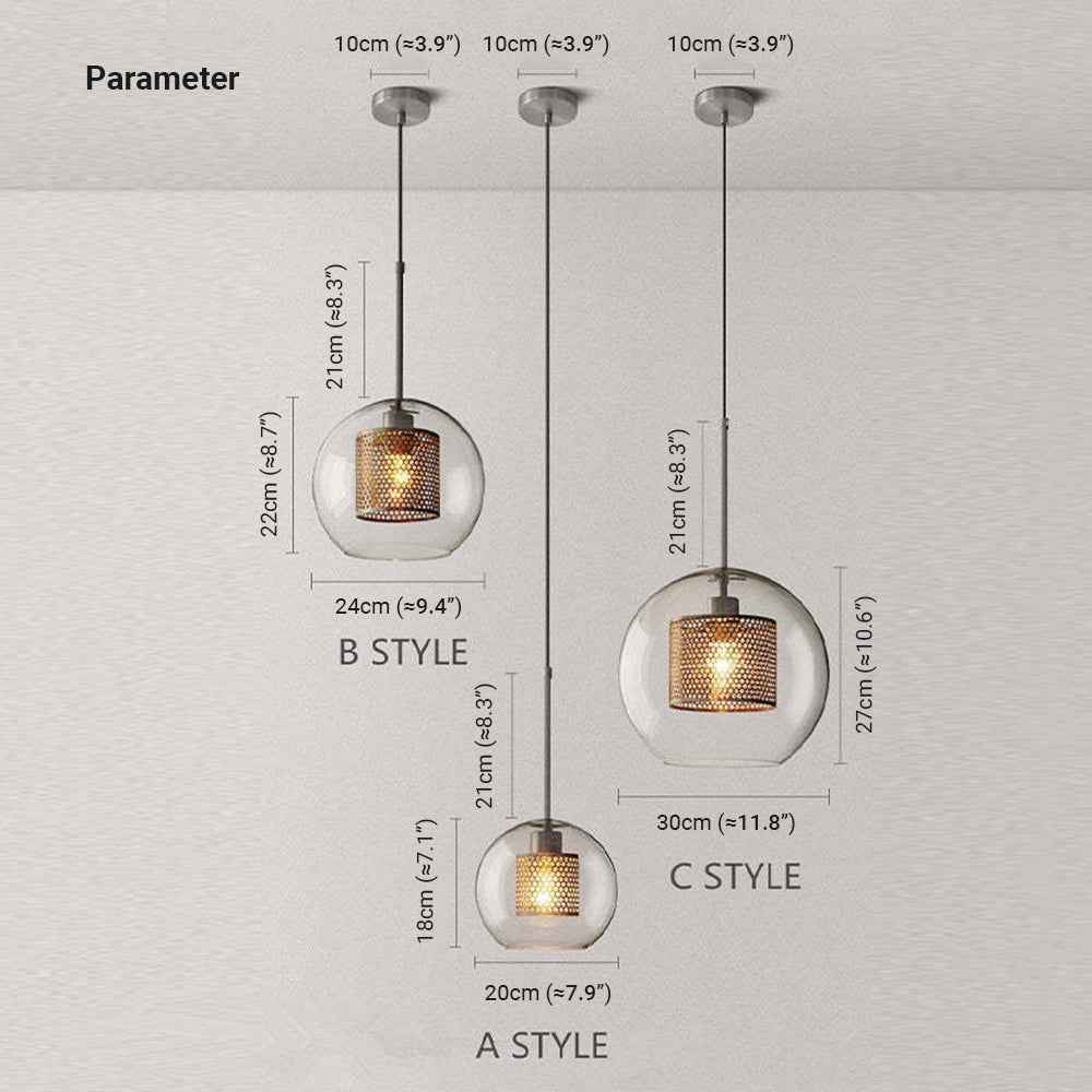 Suspension Hessa en Verre – Suspension Contemporaine
