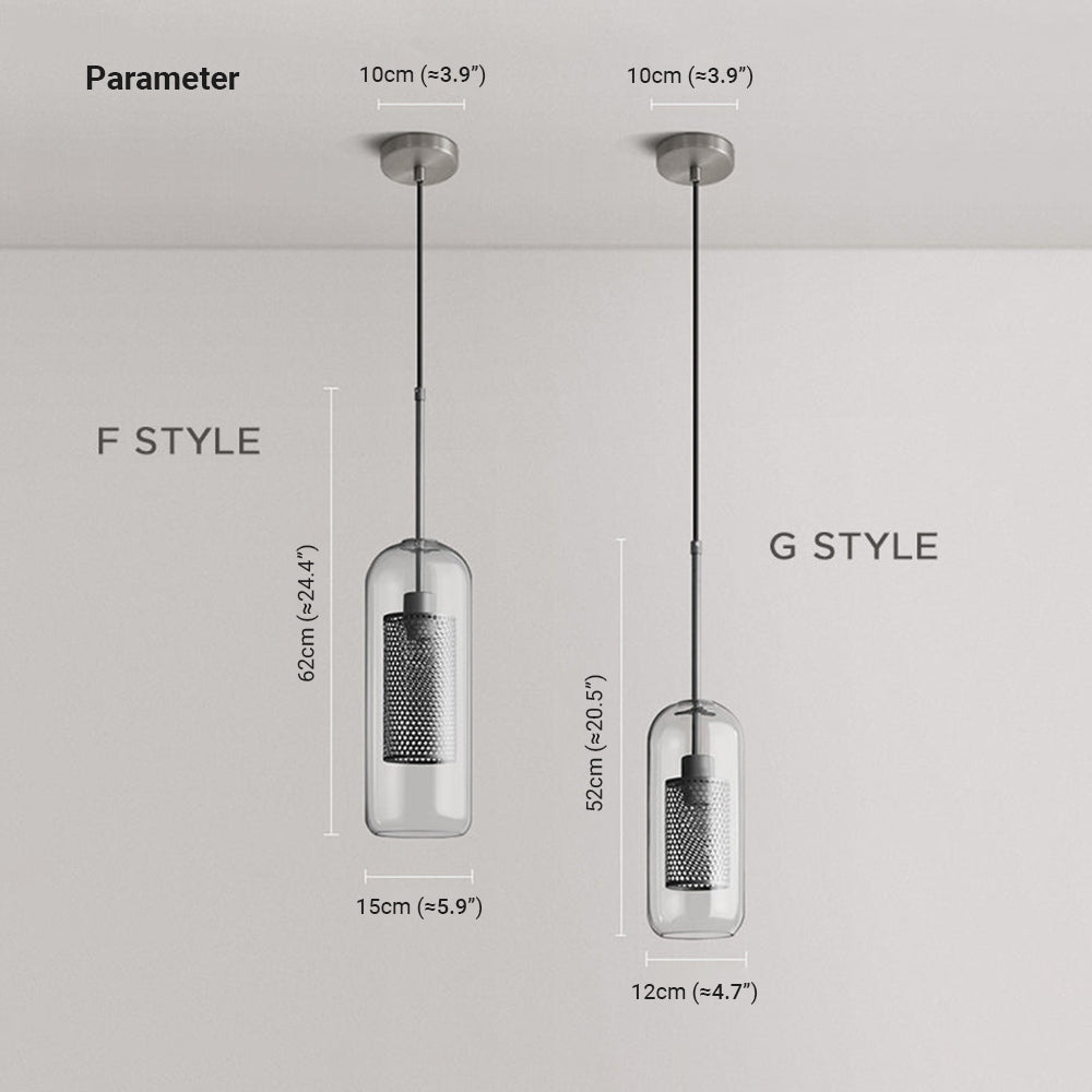 Hessa Suspension Globe/Cylindre Moderne. Métal/Verre. Doré/Argent. Salon - Neutralighting