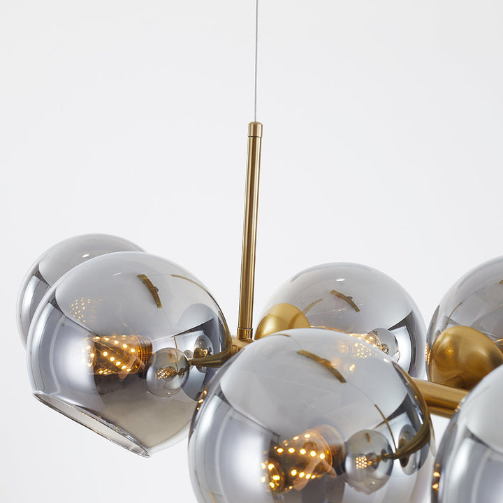 Valentina Suspension Boule Moderne Métal/Verre Noir/Doré Salon - Neutralighting
