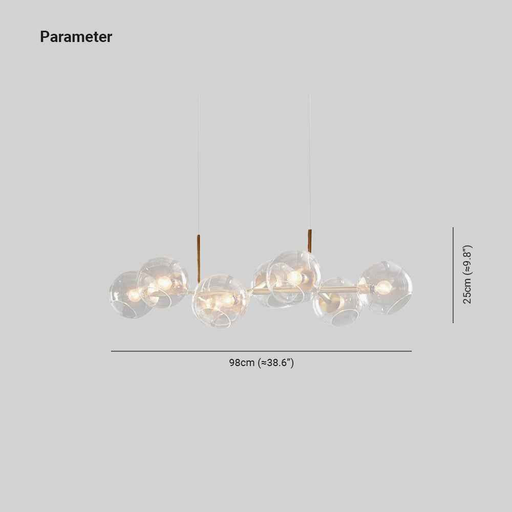 Valentina Suspension Boule Moderne Métal/Verre Noir/Doré Salon - Neutralighting