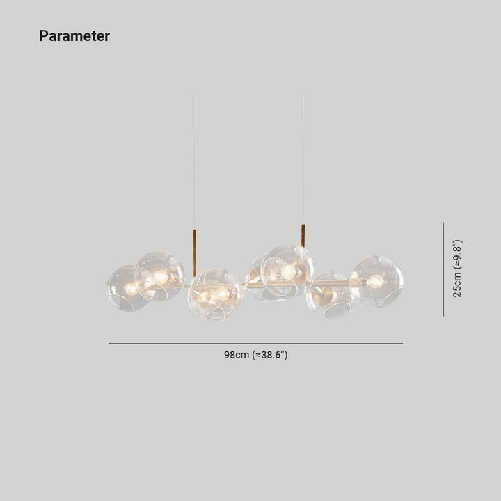 Valentina Suspension Boule Moderne Métal/Verre Noir/Doré Salon - Neutralighting