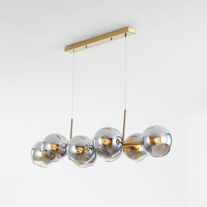 Valentina Suspension Boule Moderne Métal/Verre Noir/Doré Salon - Neutralighting